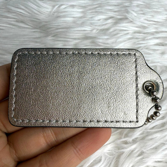 2.5" COACH Silver Fob Bag Charm Hang tag Hangtag