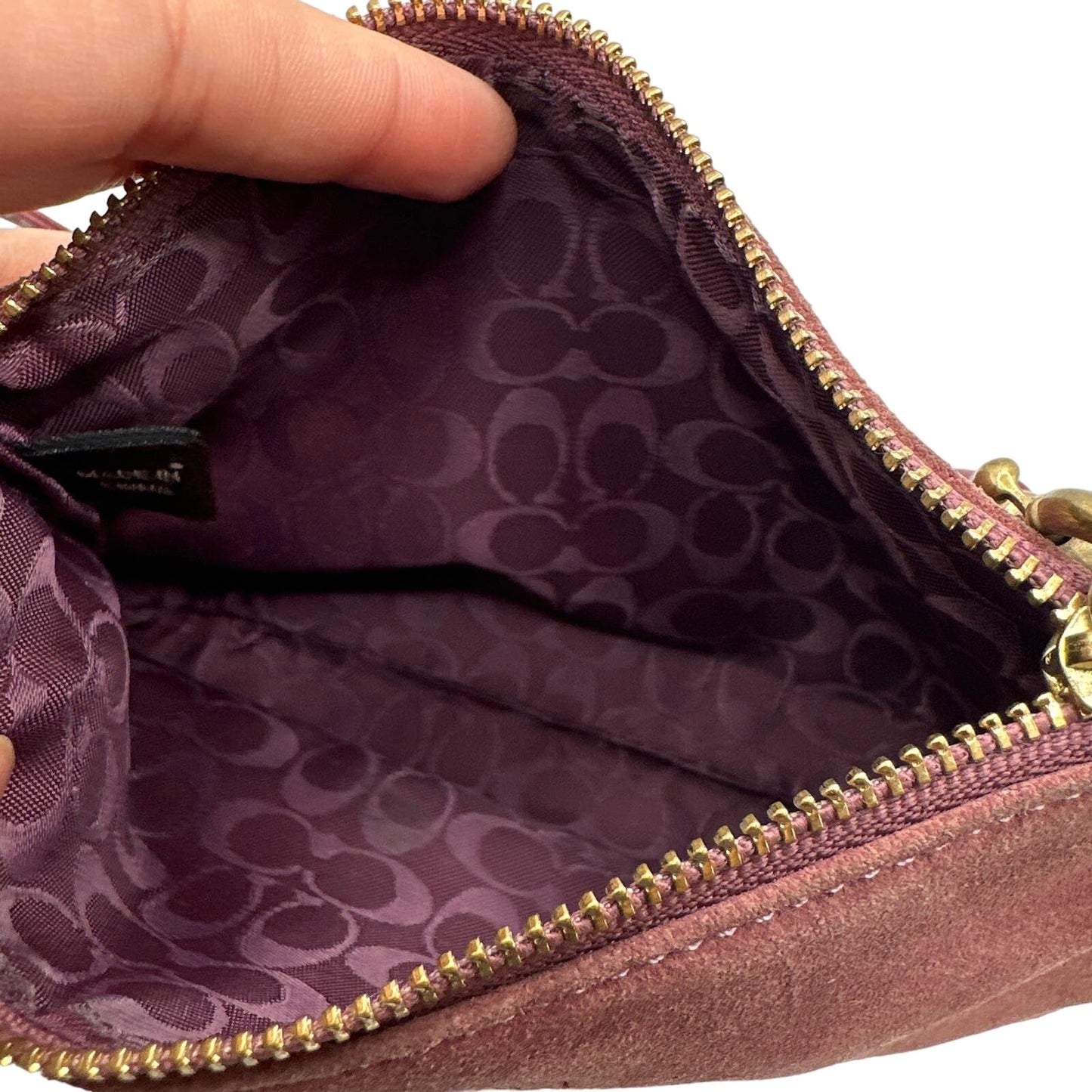 y2k COACH Vintage Suede Tassel Wristlet