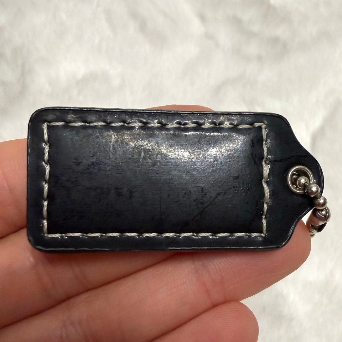 1.5" COACH Patent Leather Fob Bag Charm Hang tag Hangtag