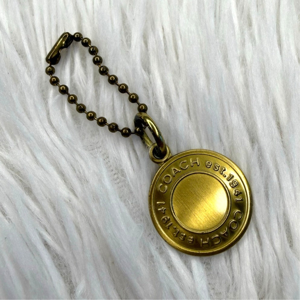1" Coach Metal Circle Replacement Hangtag Hang Tag Bag Charm