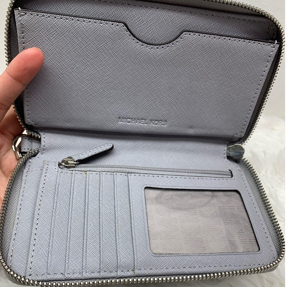 Michael Kors Gray Medium Zip Around Wallet