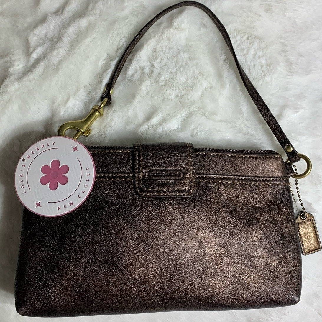 y2k COACH Bronze Turnlock Wristlet