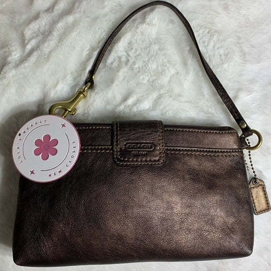 y2k COACH Bronze Turnlock Wristlet