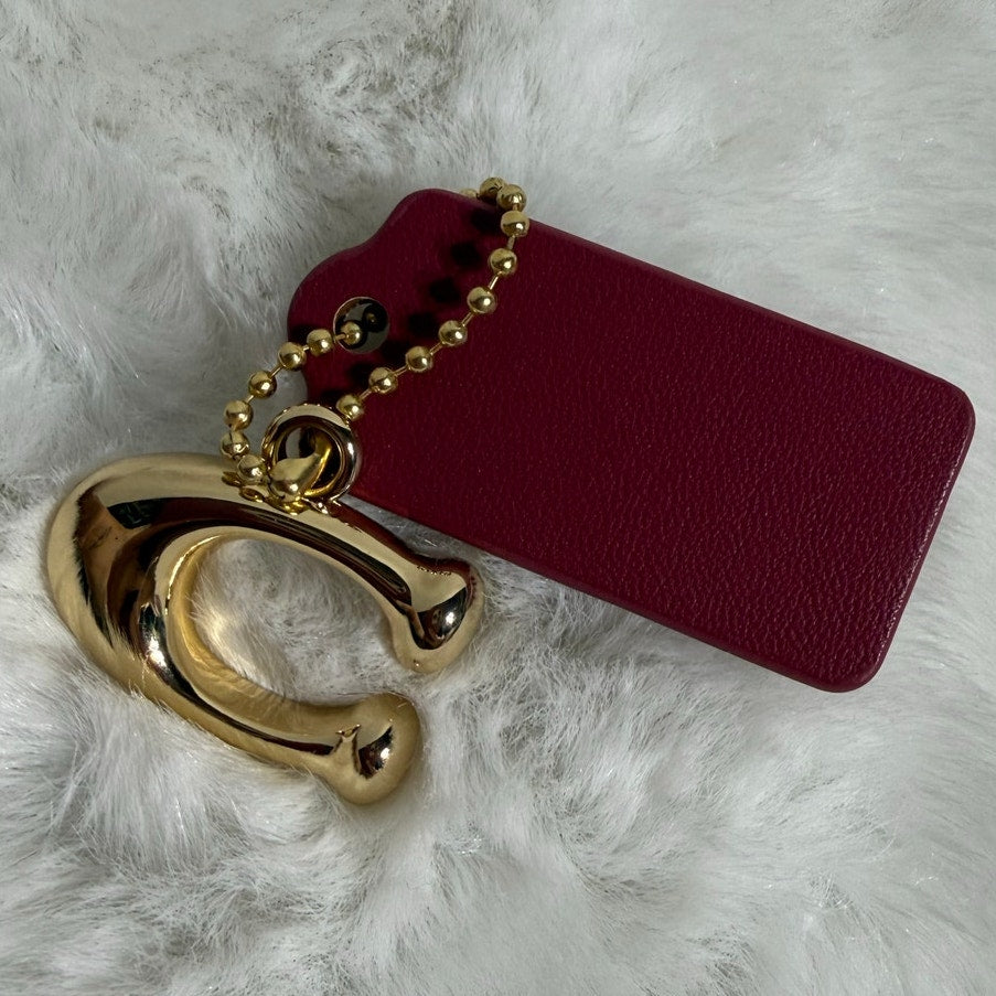 1.5" COACH "C" Hang Tag Key Fob Bag Charm
