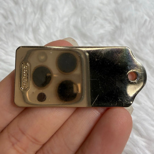 1.5" y2k COACH Gold Metal Fob Bag Charm Hang tag Hangtag