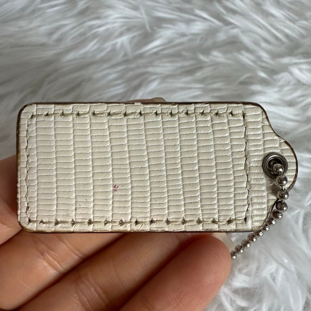 2" COACH Lizard Embossed Fob Bag Charm Hang tag Hangtag