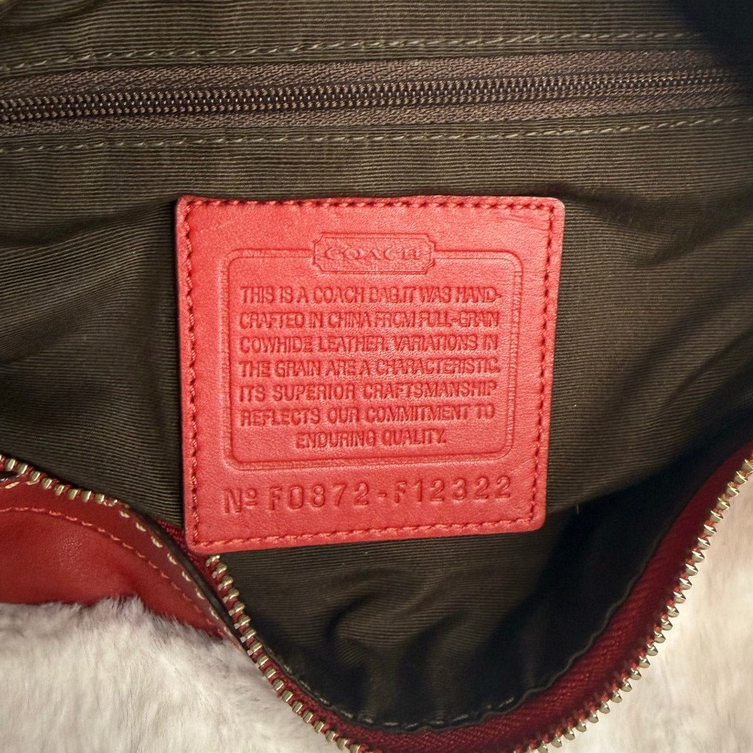 y2k Coach Red Convertible F12322 Hobo Shoulder Bag Crossbody
