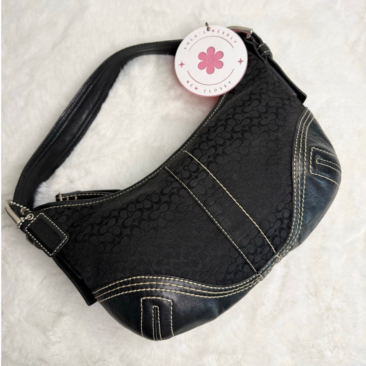 y2k Coach Vintage Soho Black Hobo Shoulder Bag