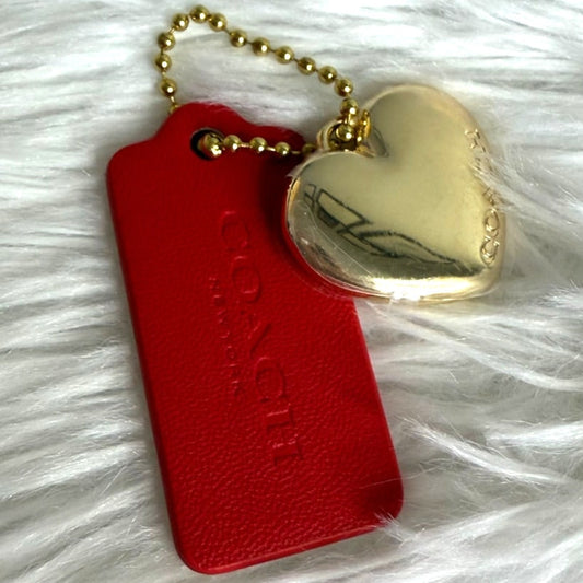 COACH Replacement Heart Metal & Hang Tag Bag Charm Hangtag