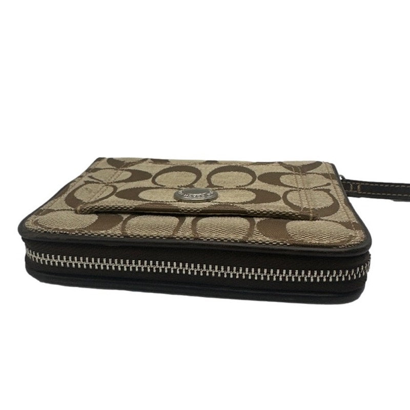 y2k COACH Brown Signature Canvas Med Wallet