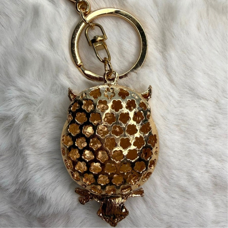 Cute Animal Owl Rhinestone Crystal Owl Keychain Fashion Charm Bag Charm