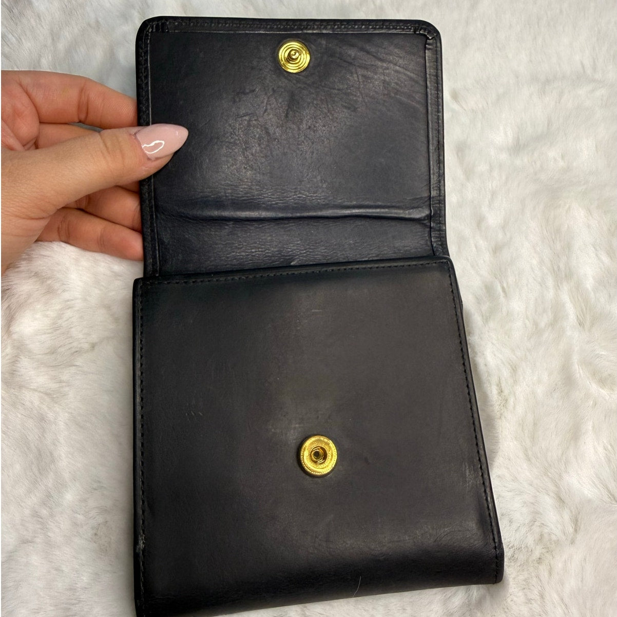 Vintage Coach Black Kisslock Med Wallet