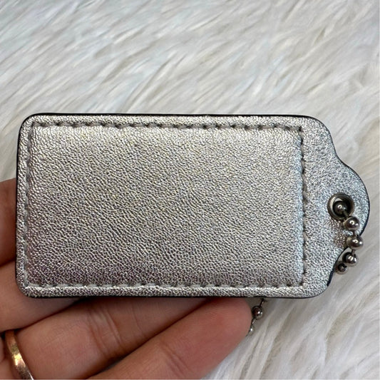 2.5" COACH Silver Fob Bag Charm Hang tag Hangtag