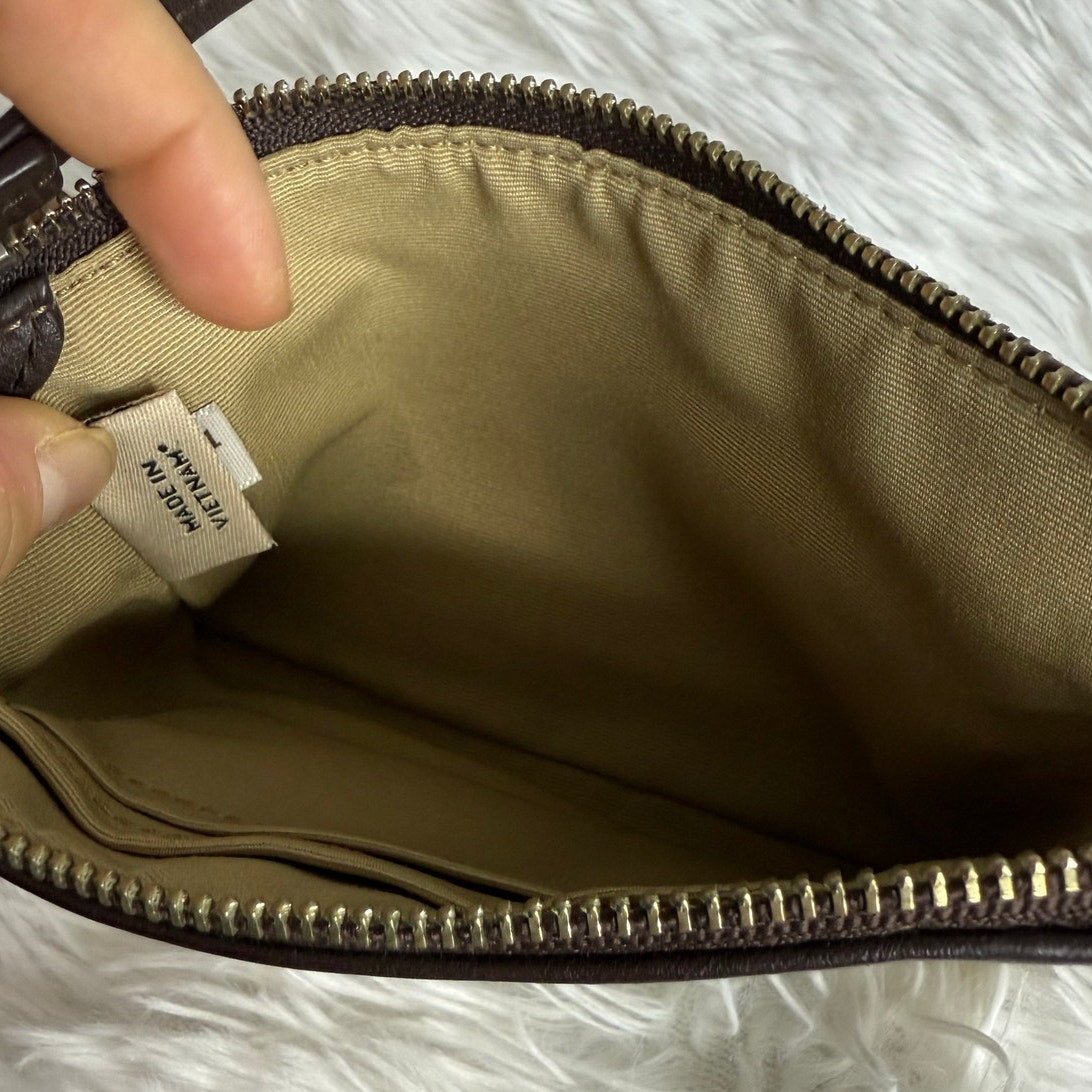 COACH Brown Signature Canvas Wristlet