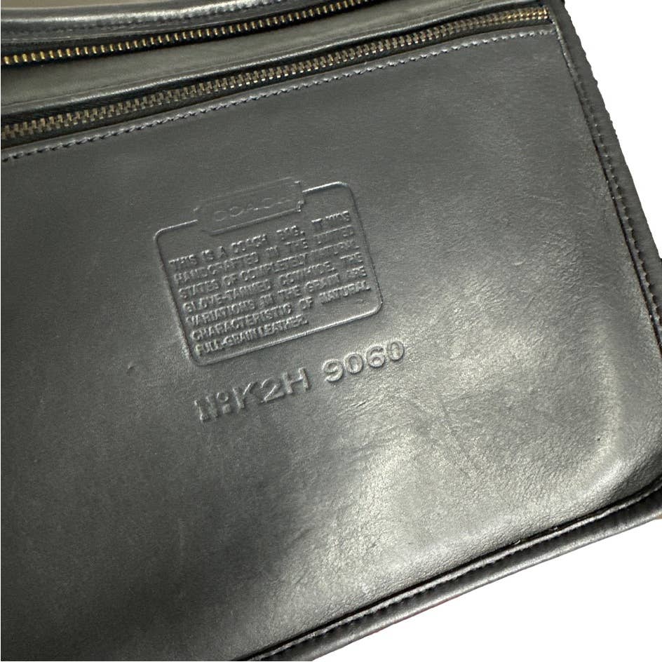 Vintage COACH Black Slim Feed Bag Style 9060 Large Duffle Bucket Bag 90s Shopper