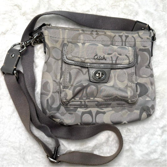 COACH Gray Signature Canvas Crossbody