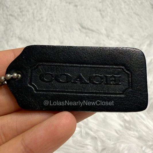 2" Vintage COACH Black Fob Bag Charm Hang tag Hangtag