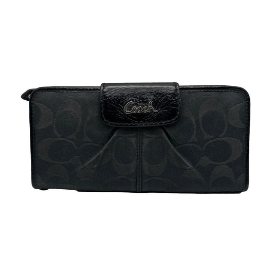 COACH Black Signature Canvas Ashley Wallet