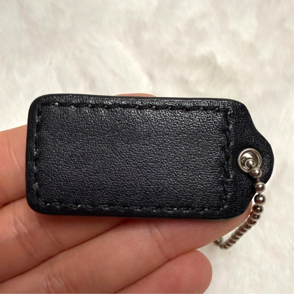 1.5" COACH Black Fob Bag Charm Hang tag Hangtag