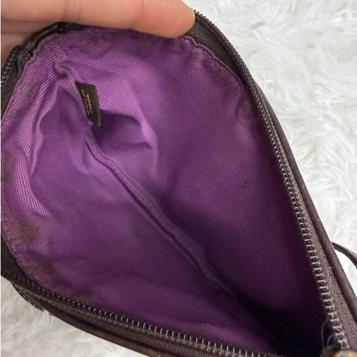 y2k Coach Brown Gold Suede Wristlet