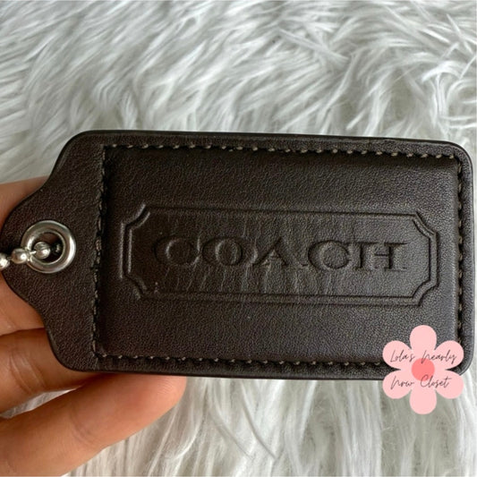 3.5" COACH Brown Replacement Fob Bag Charm Hang tag Hangtag