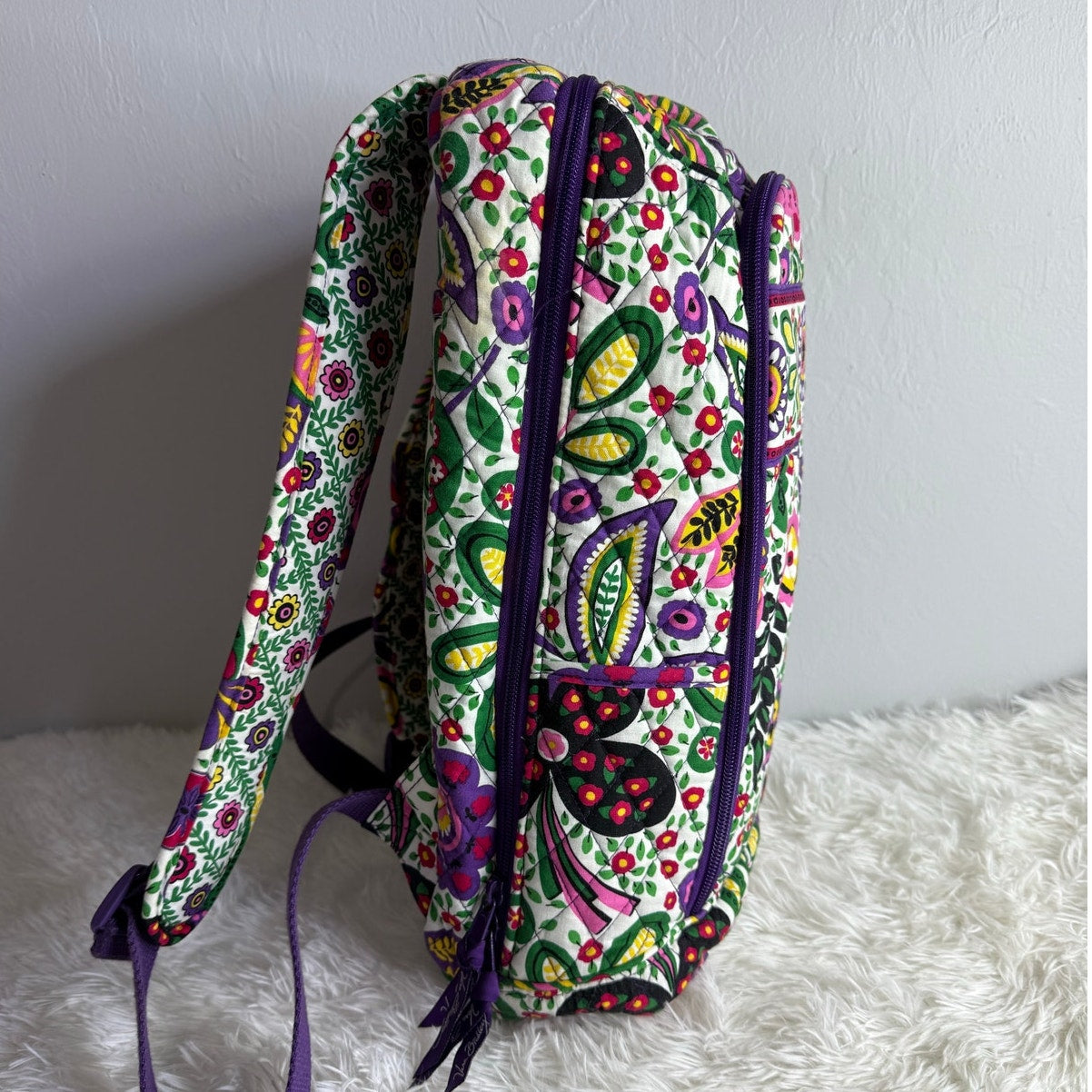 Vera Bradley Quilted Essential Large Laptop Backpack Bright Paisley