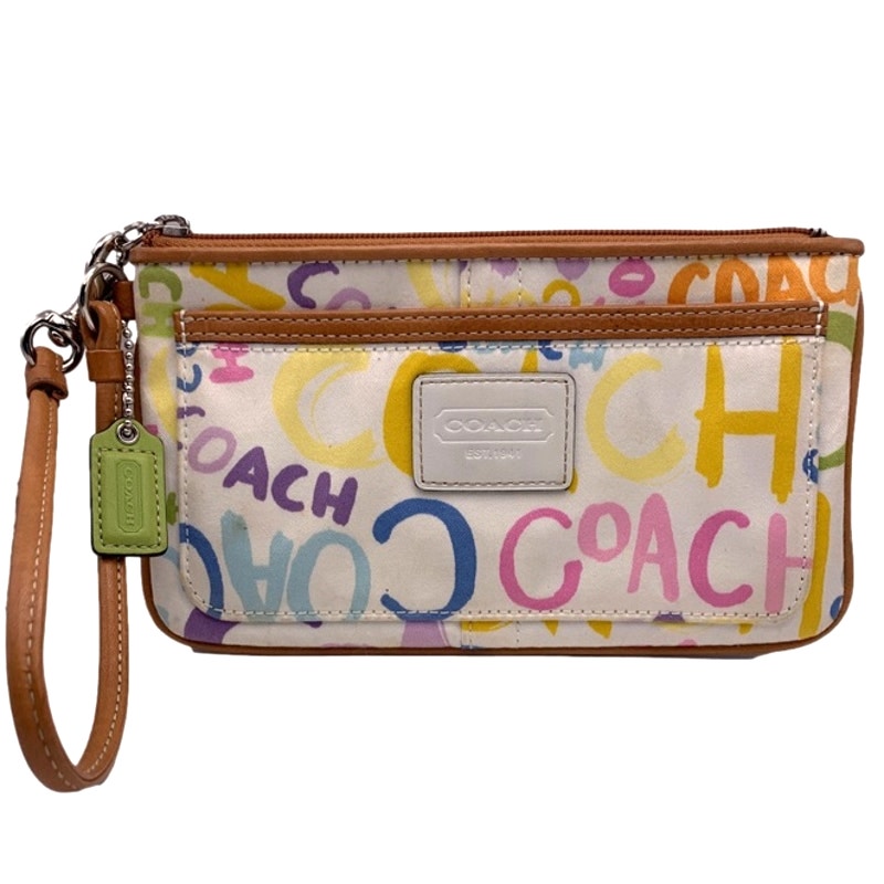 COACH Graffiti Signature Wristlet