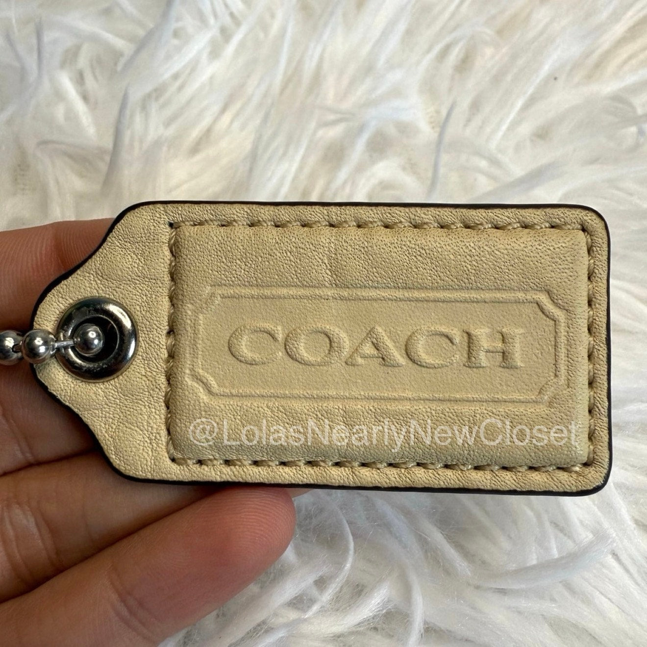2" COACH Cream Fob Bag Charm Hang tag Hangtag