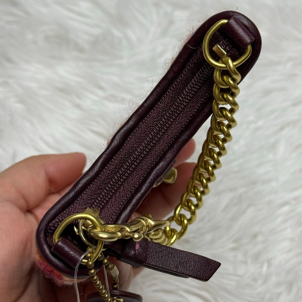 NWT Vintage COACH y2k Rare Hampton Houndstooth Coin Purse Bag Charm