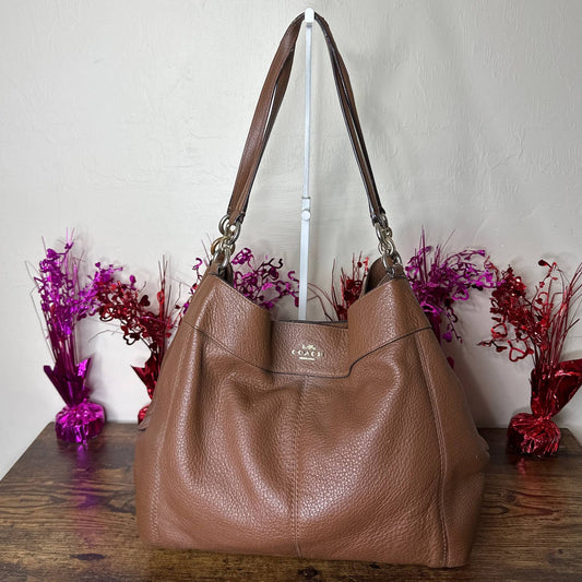 COACH Large Brown Lexi Pebble Leather Shoulder bag