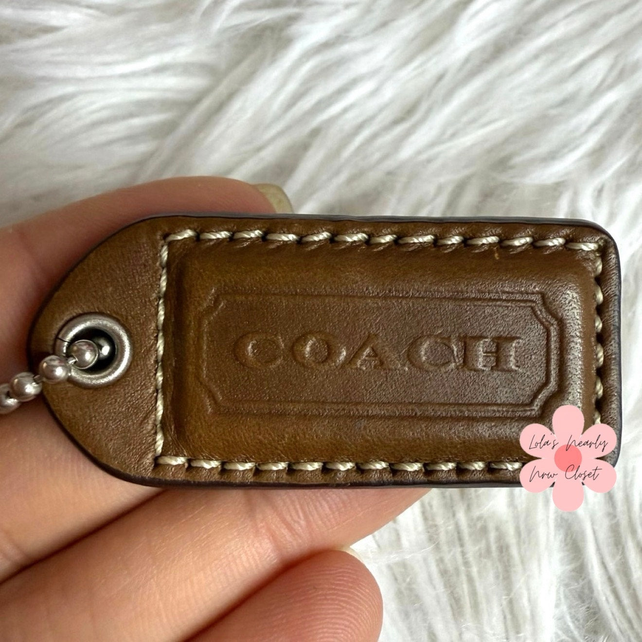 y2k 1.5" COACH Soho Suede Fob Bag Charm Hang tag Hangtag