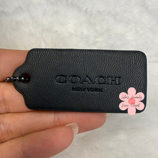 2" COACH Black Fob Bag Charm Hang tag Hangtag
