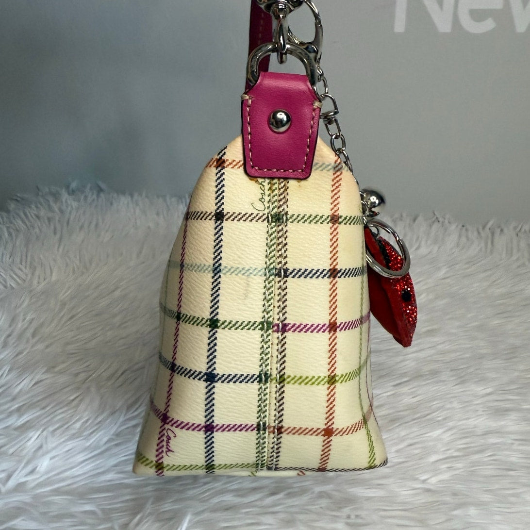 y2k COACH Heritage Plaid Mini Purse Shoulder Bag Wristlet