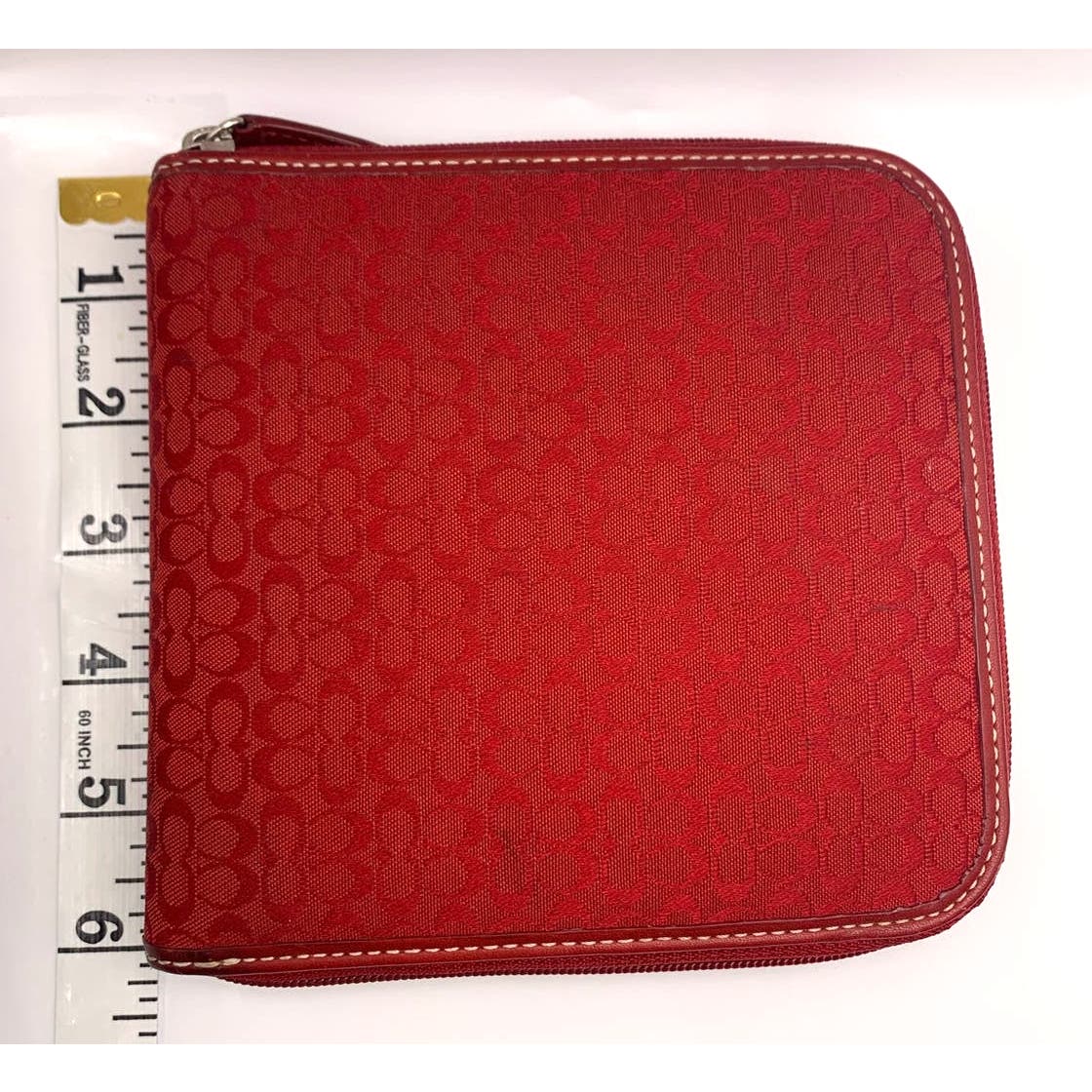 Vintage COACH Red Signature Canvas CD Case