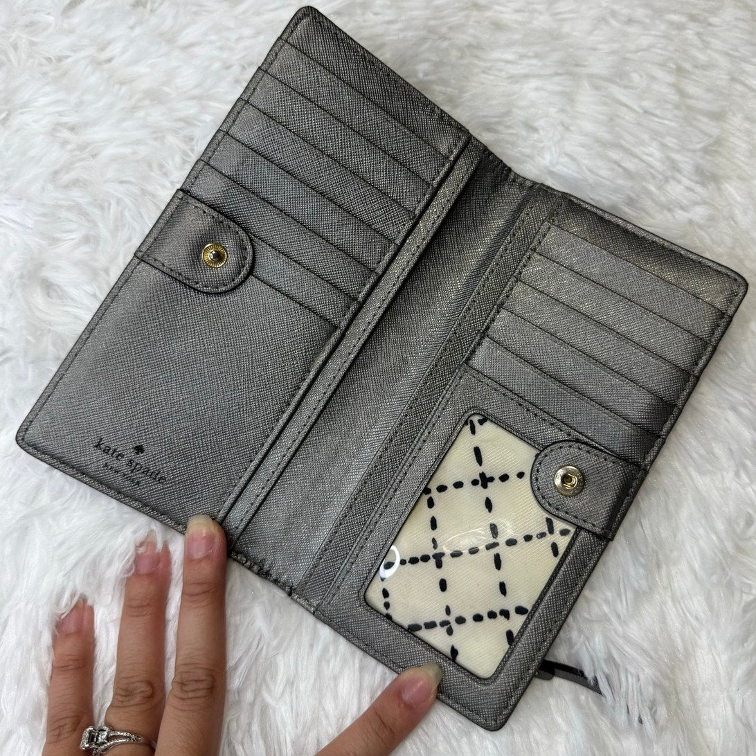 Kate Spade Silver Metallic Bifold Wallet