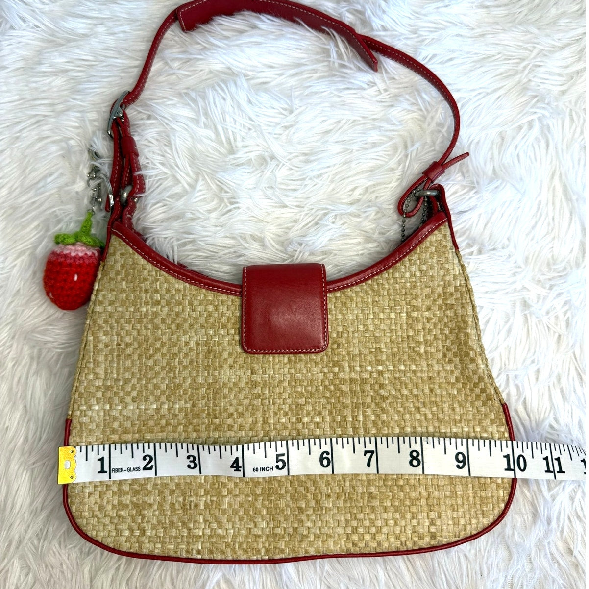 y2k COACH Vintage 8159 Straw Shoulder Bag