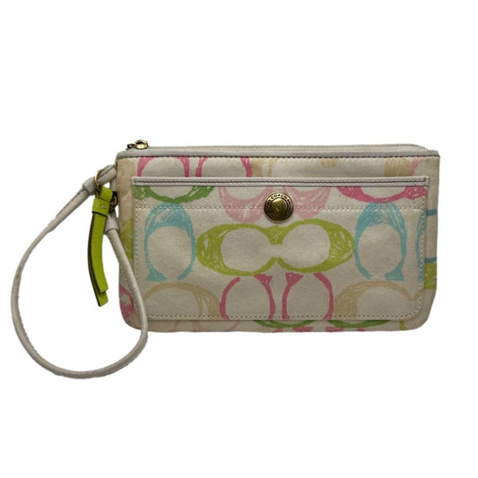 COACH Multi-color Crayon Signature Canvas Wristlet