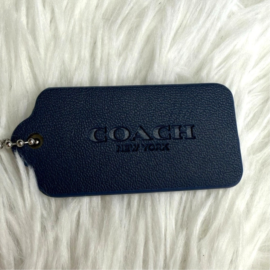 2" COACH Blue Fob Bag Charm Hang tag Hangtag