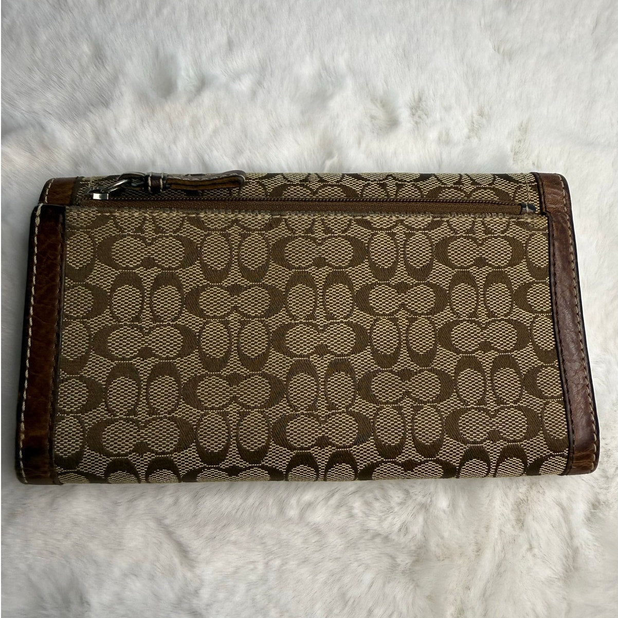 COACH Brown Signature Canvas Wallet