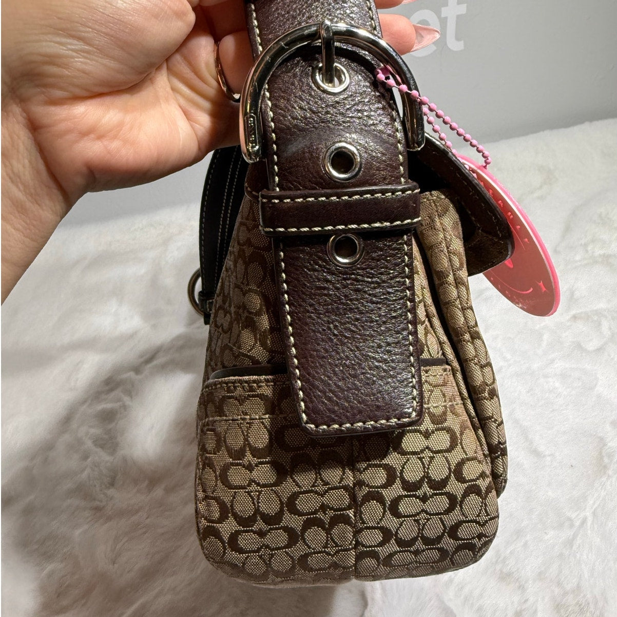 y2k COACH Vintage Brown Soho Flap Shoulder Bag