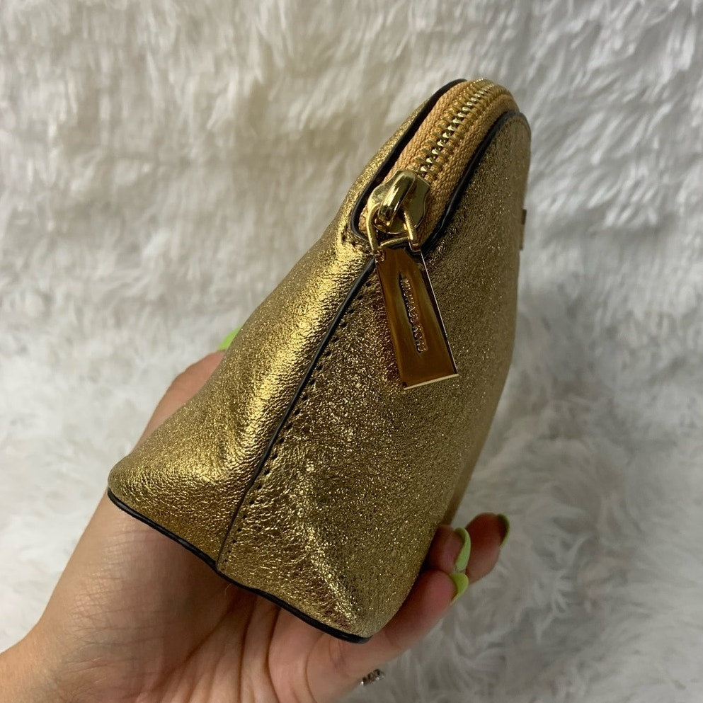 Michael Kors Gold Cosmetic Case / Make up Bag