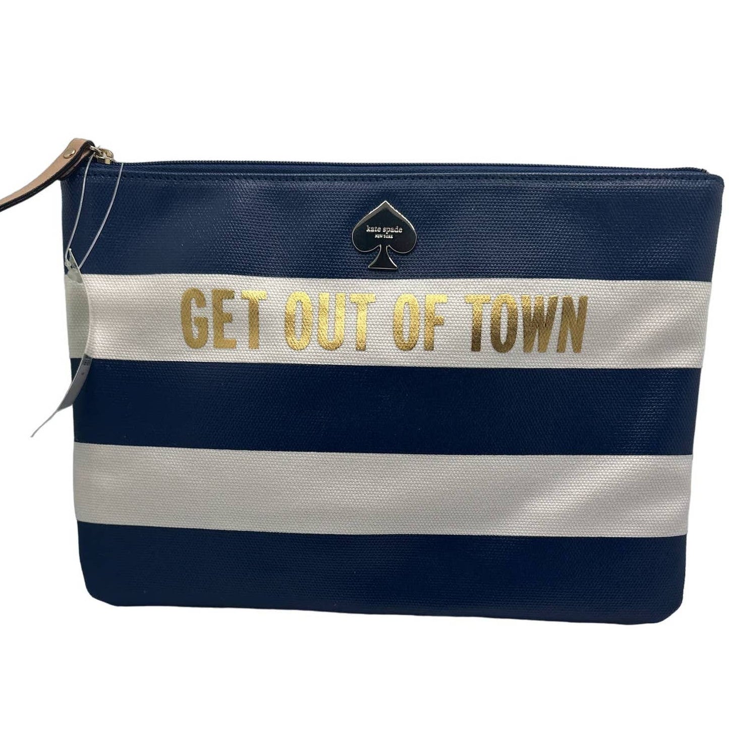 NWT KATE SPADE New York GET OUT OF TOWN Strips Pouch / Cosmetic Case