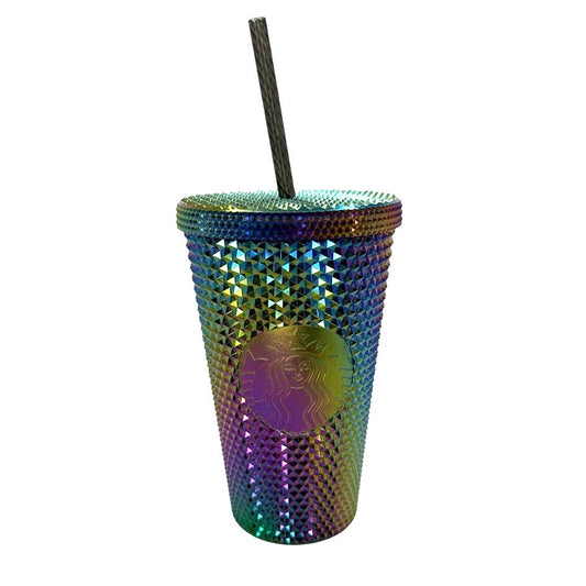 NWT STARBUCKS Limited Edition Studded Oil Slick Rainbow Iridescent Tumbler Fall 2023