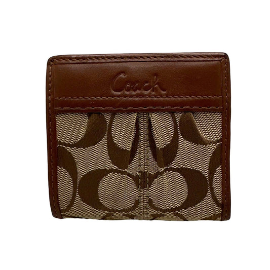 COACH Brown Signature Cavas Small Wallet