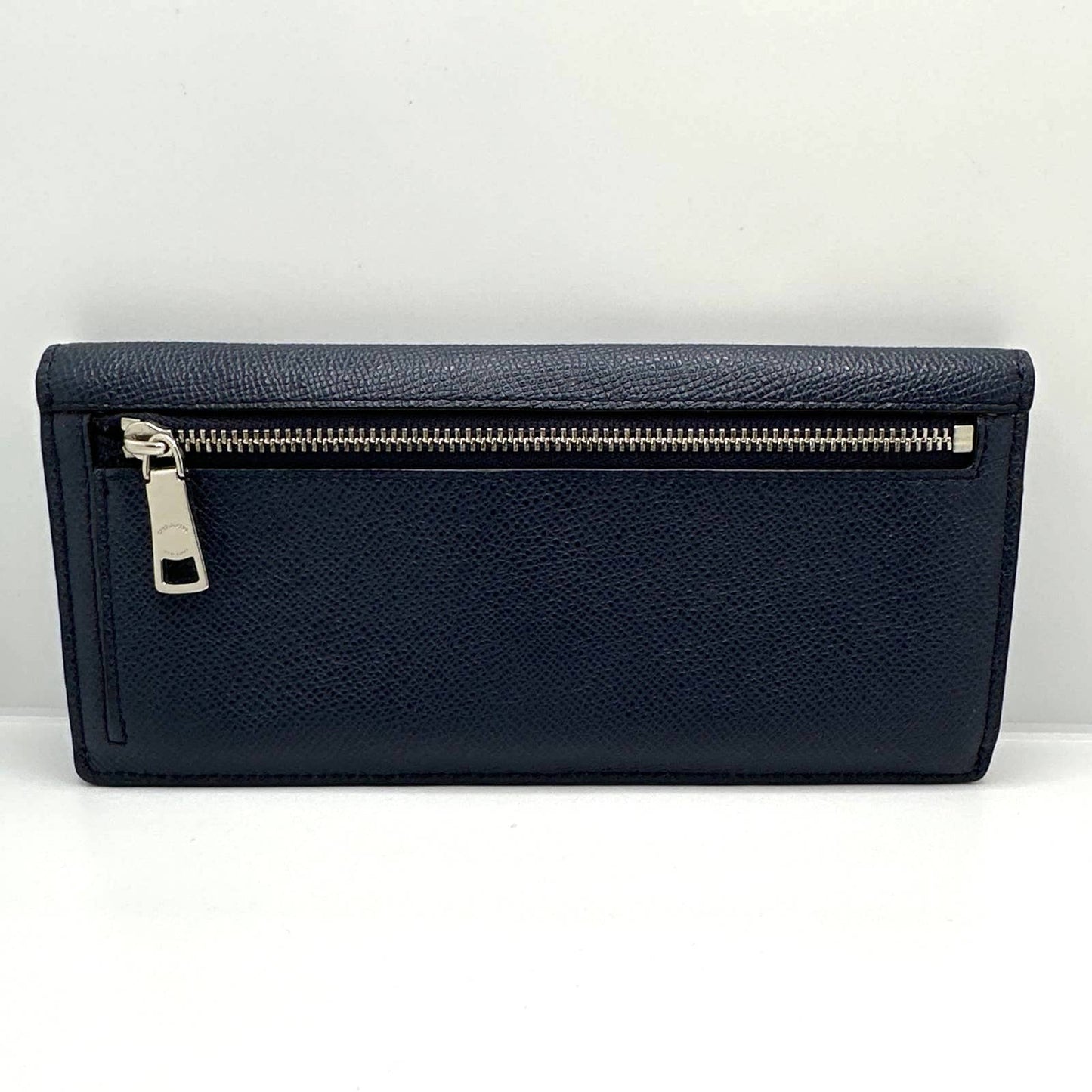 COACH Navy Blue Slim Trifold Wallet