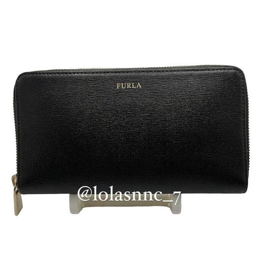 FURLA | Babylon Continental Wallet in Black Saffiano Leather