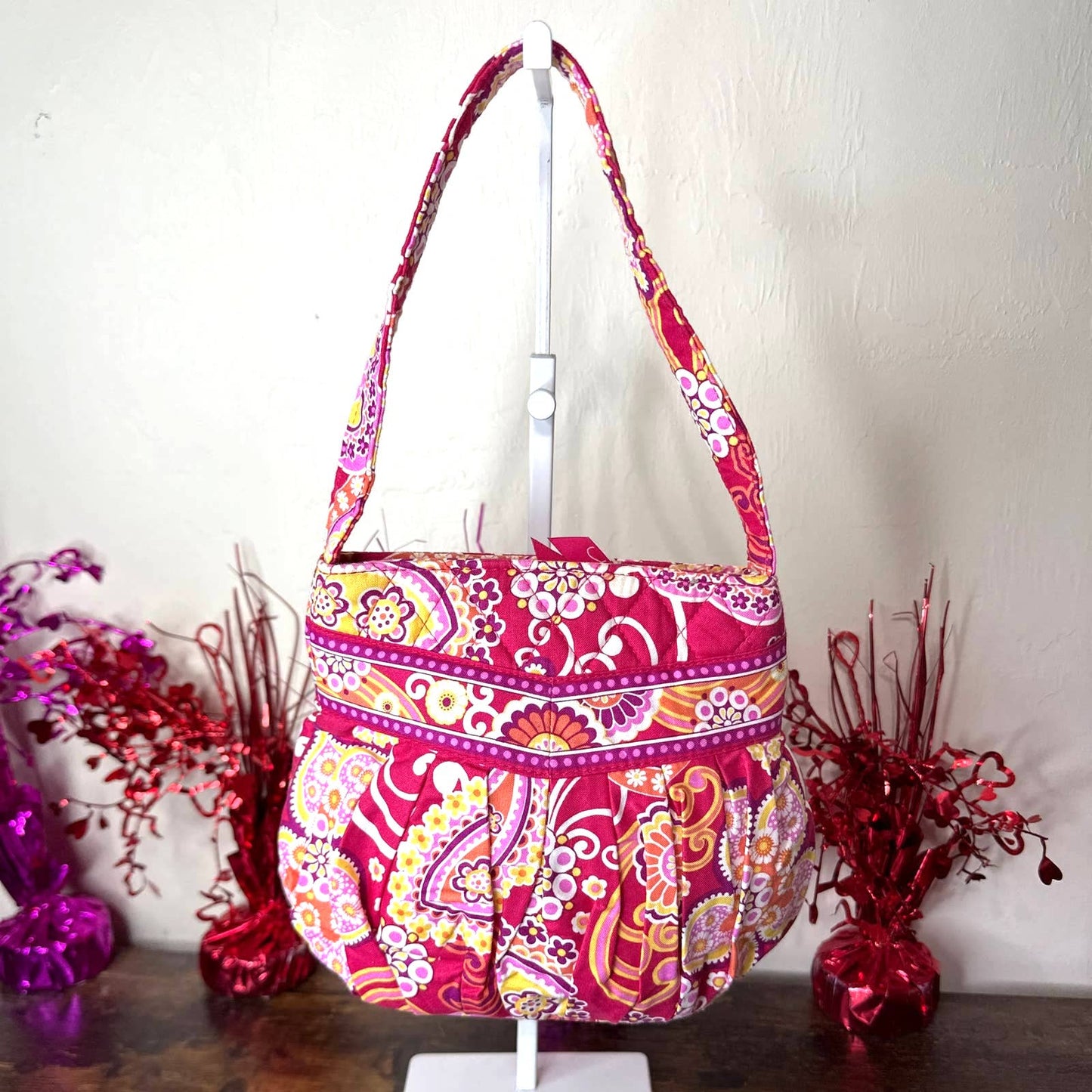 VERA BRADLEY Small Fuchsia and yellow Shoulder Bag