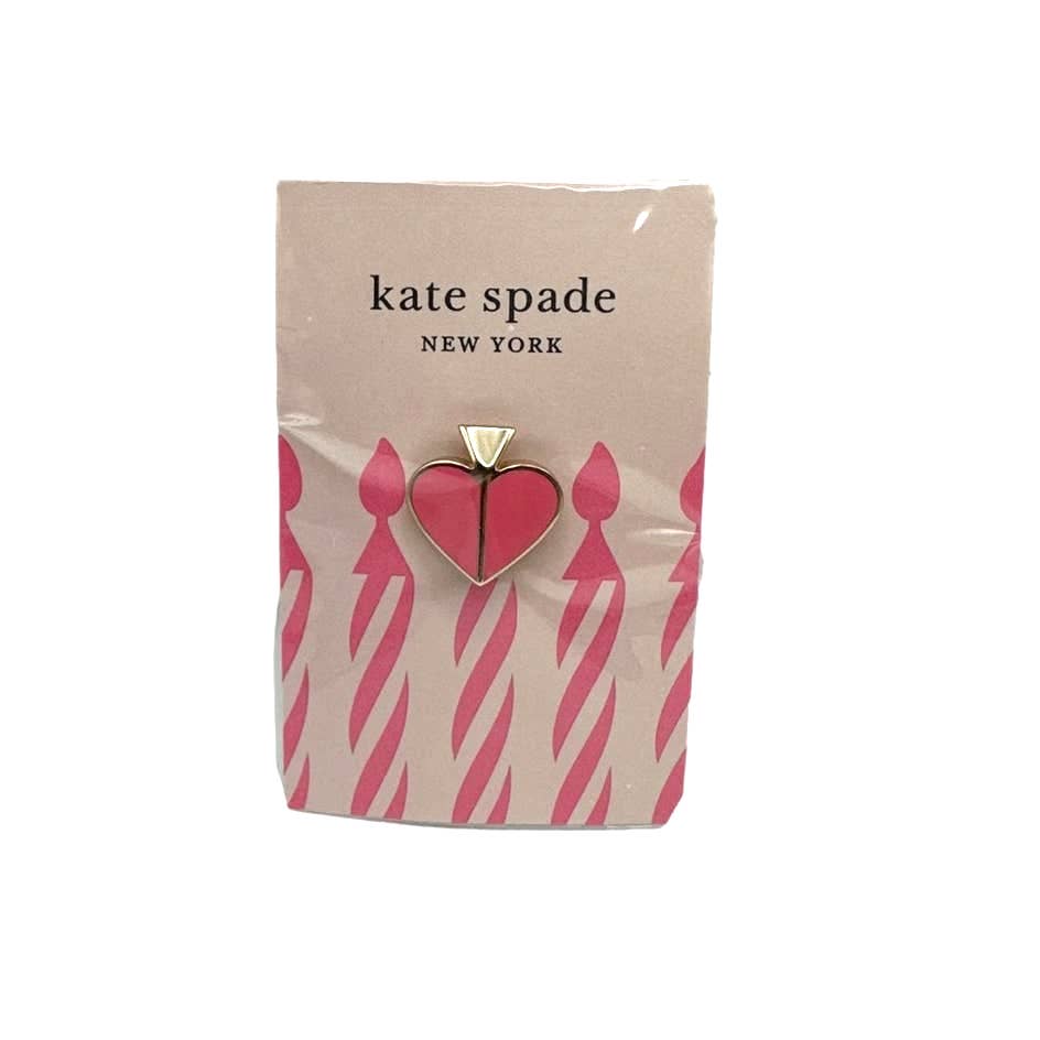 Kate Spade Pink Heart Birthday Pin NWT