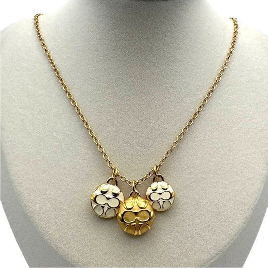 COACH Medallion Signature Charm Necklace