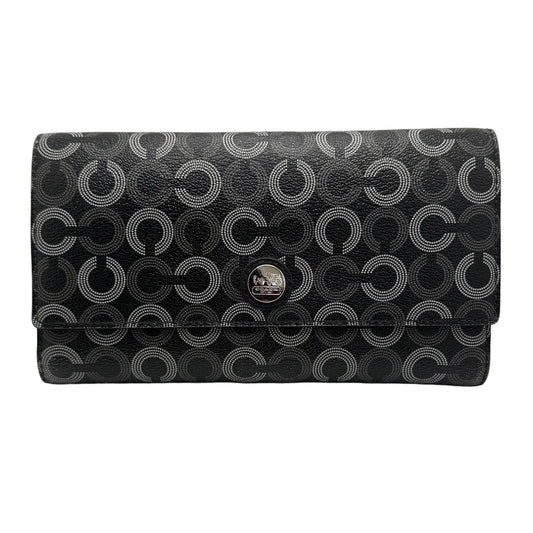 COACH Black and Gray Op Art Wallet with Checkbook